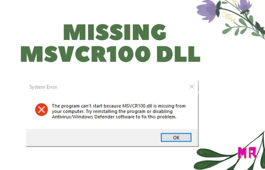 missing msvcr100.dll