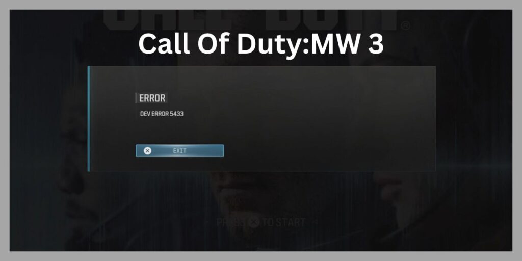 mw3 dev error 5433